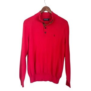 Polo Golf Ralph Lauren MENS Wool Collared Pullover Sweater Red Size Large